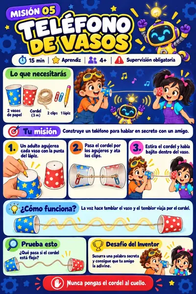 Página de actividad: Teléfono de vasos